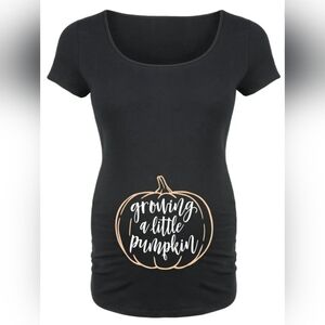 Bloom Maternity - Growing A Little Pumpkin - Maternity Scoop Neck T-Shirt,  L